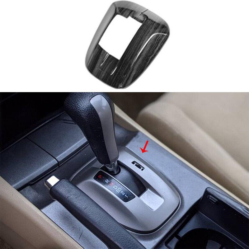Black Wood Grain Center Console Gear Shift Panel Trim for Honda Car Accord 08-12