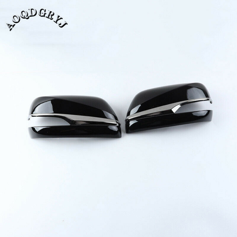 Glossy Black Rearview Mirror Housing 2x for LEXUS LX570 2016-2021 W/ Chrome Trim
