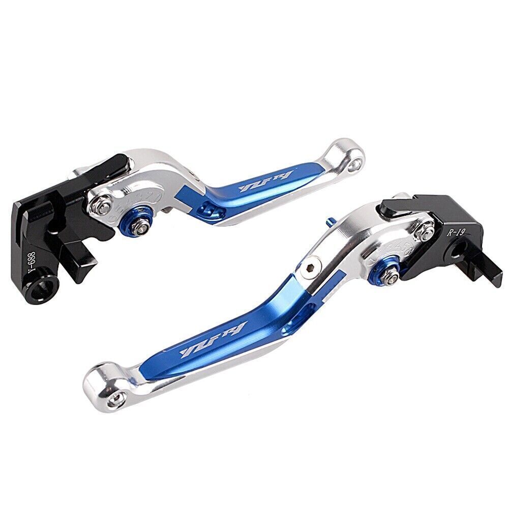 for YAMAHA YZF R1 2004-2016 Silver/Blue Motorcycle Foldable Brake Clutch Levers Q