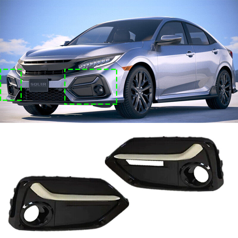 LHRH Front Bumper Foglamp Trim Lid Bezel for Honda for Civic Hatchback 2020-2021