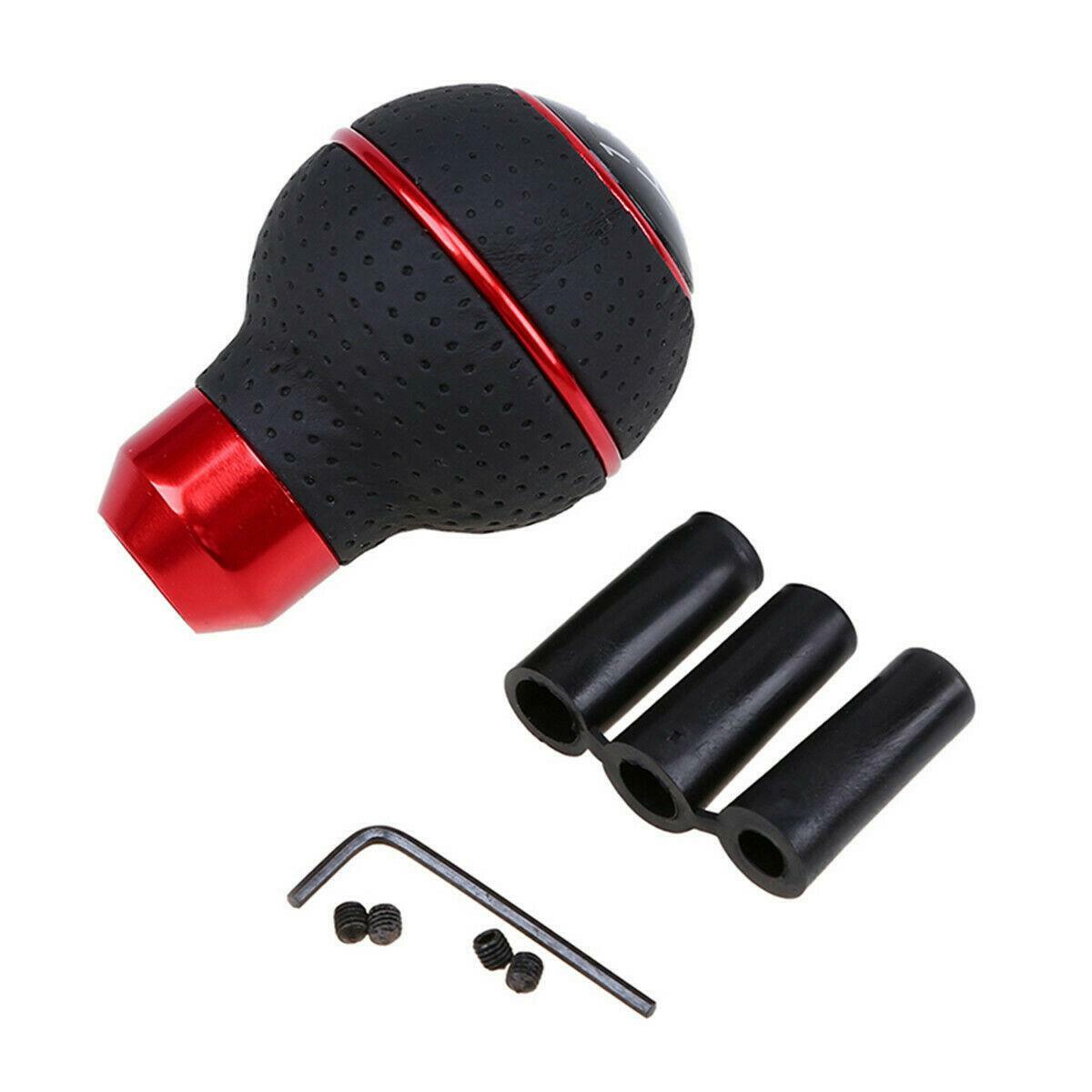5-speed manual car gear shift lever, gear lever head, PU leather, aluminum - n
