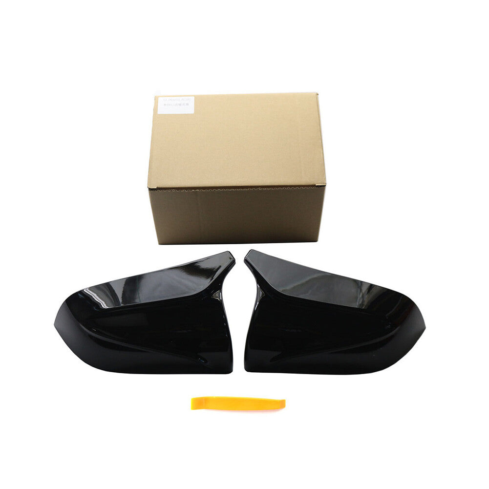 Pair Wing Rearview Mirror Cover Cap Gloss Black for Tesla Model 3 2017-2020