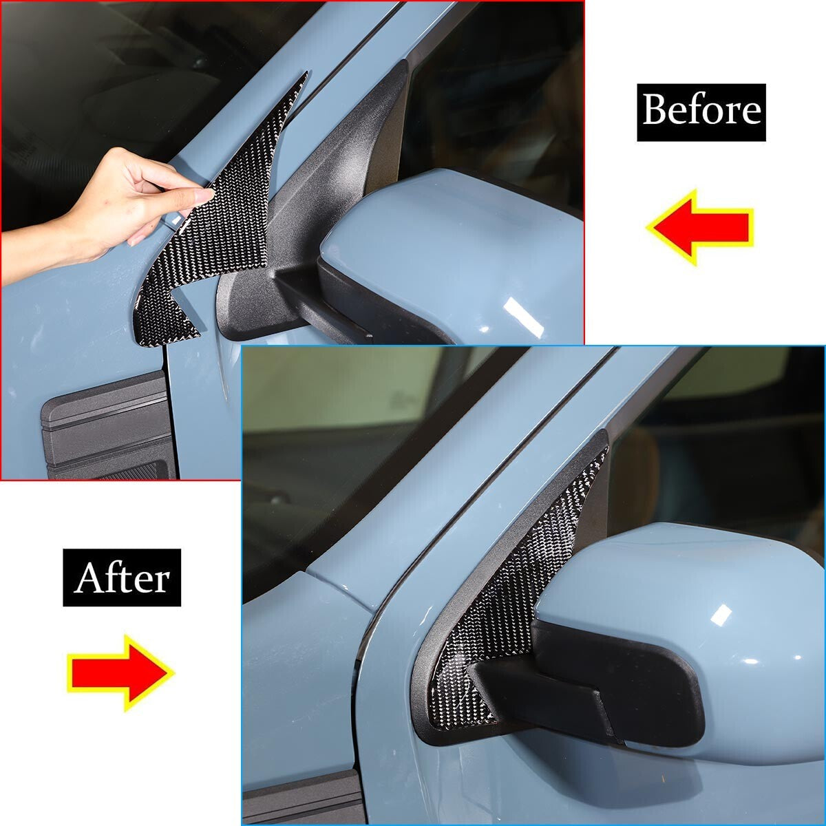 4-Pack Red Interior Inner Door Slat Cover Trim for Tundra 2022-2023- v