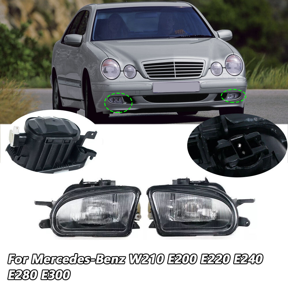 For W210 E200 E220 E240 E280 E300 Brand New Front Fog Light Pair v