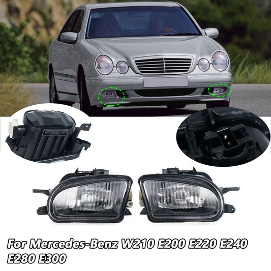 For W210 E200 E220 E240 E280 E300 Brand New Front Fog Light Pair v