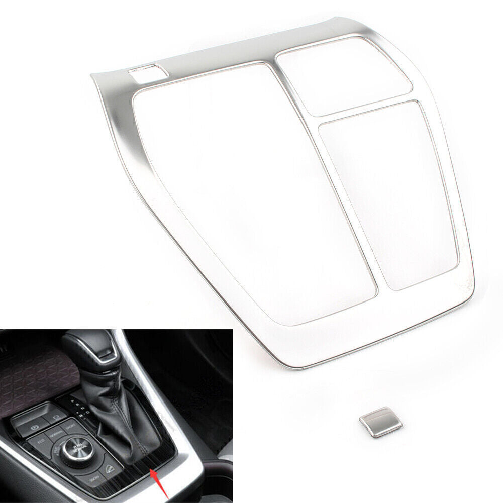 Inner Gear Shift Box Panel Cover Trim for Toyota RAV4 2019 2020 Matte Silver Car