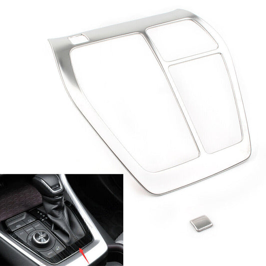 Inner Gear Shift Box Panel Cover Trim for Toyota RAV4 2019 2020 Matte Silver Car