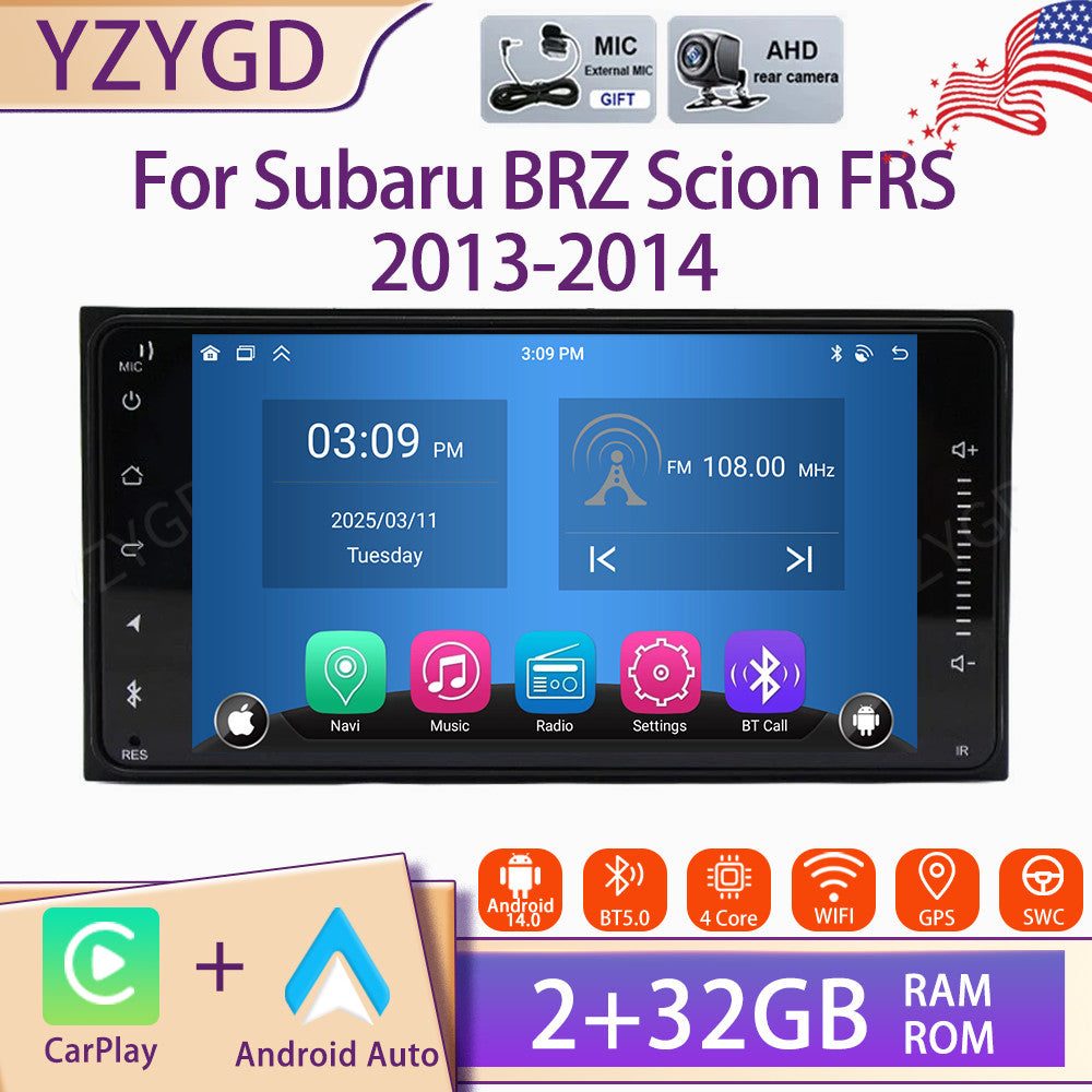 CarPlay Android Car Stereo Radio for Subaru BRZ for Scion FRS 2013-2014 GPS Screen