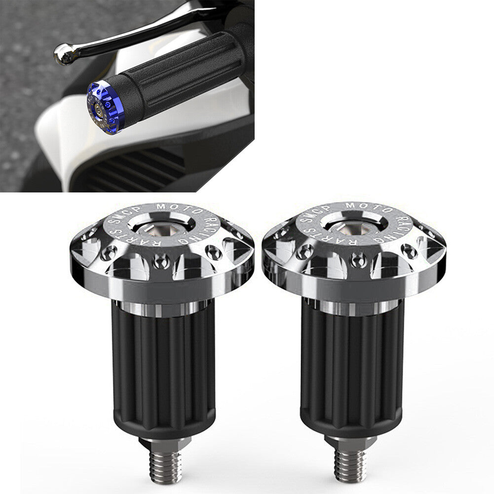 7/8''Motorcycle Dirt Bike Handlebar Grips Handle Bar End Cap Plugs Slider Silver Q