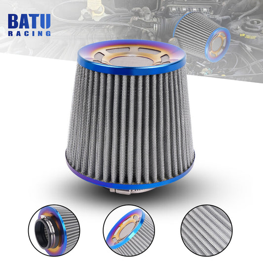 3 76mm Universal High Flow Inlet Air Intake Cone Filter For Car/Truck/SUV