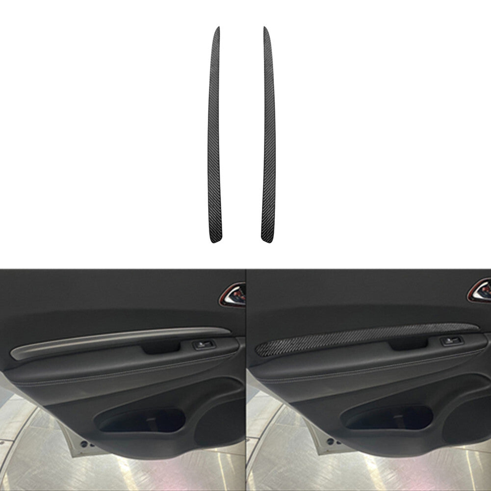2X Carbon Fiber Center Console Cupholder Cover Trim for Model Y 3 Type A v