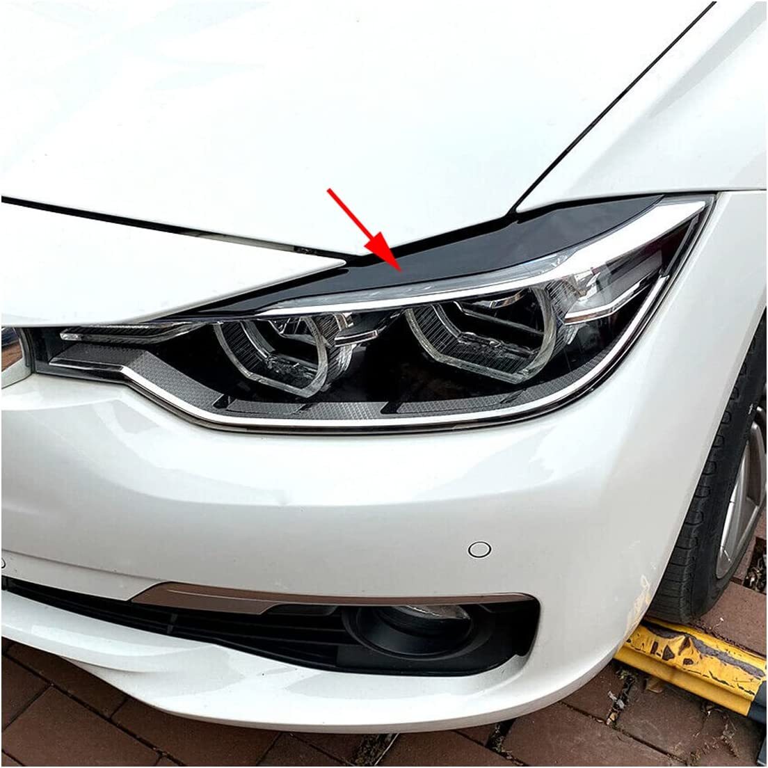 2-Piece Black Headlight Cover for 3 F30 F31 318i 320i n