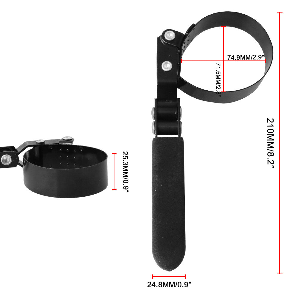 Car Oil Filter Rotary Wrench Suitable Fit For 3.625 Standard Oil Filter 57-70mm Q