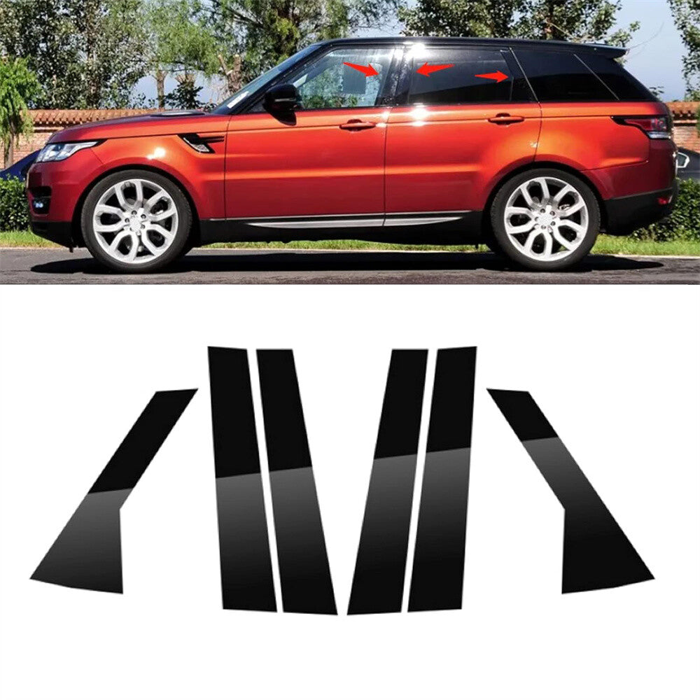 6Pcs For 14-22 for Range Rover Sport Glossy Piano Black Pillar Posts Door Trim Cover