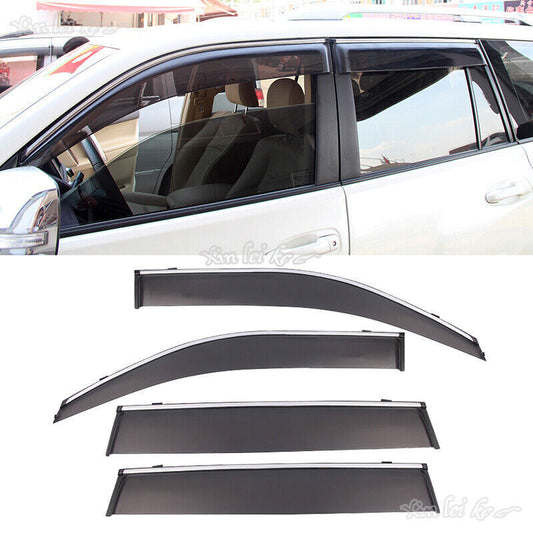 for Toyota Prado FJ/LC150 10-21 Window Visors Sun Rain Guard Deflectors W/Chrome