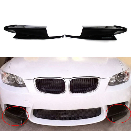 2pcs Front Bumper Splitters Lip Fit for BMW E92 M3 2008-2013 Glossy Black Auto