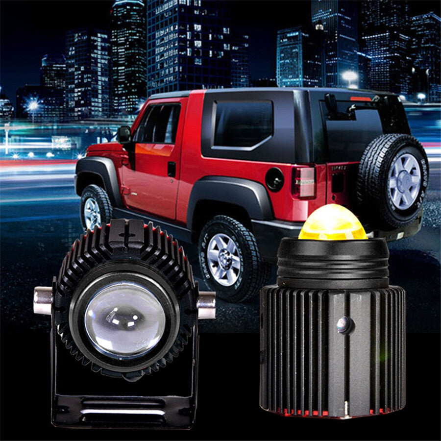 LED Car Front Spotlight Auxiliary Light Dual Color 2pcs Accessory 60W Shockproof