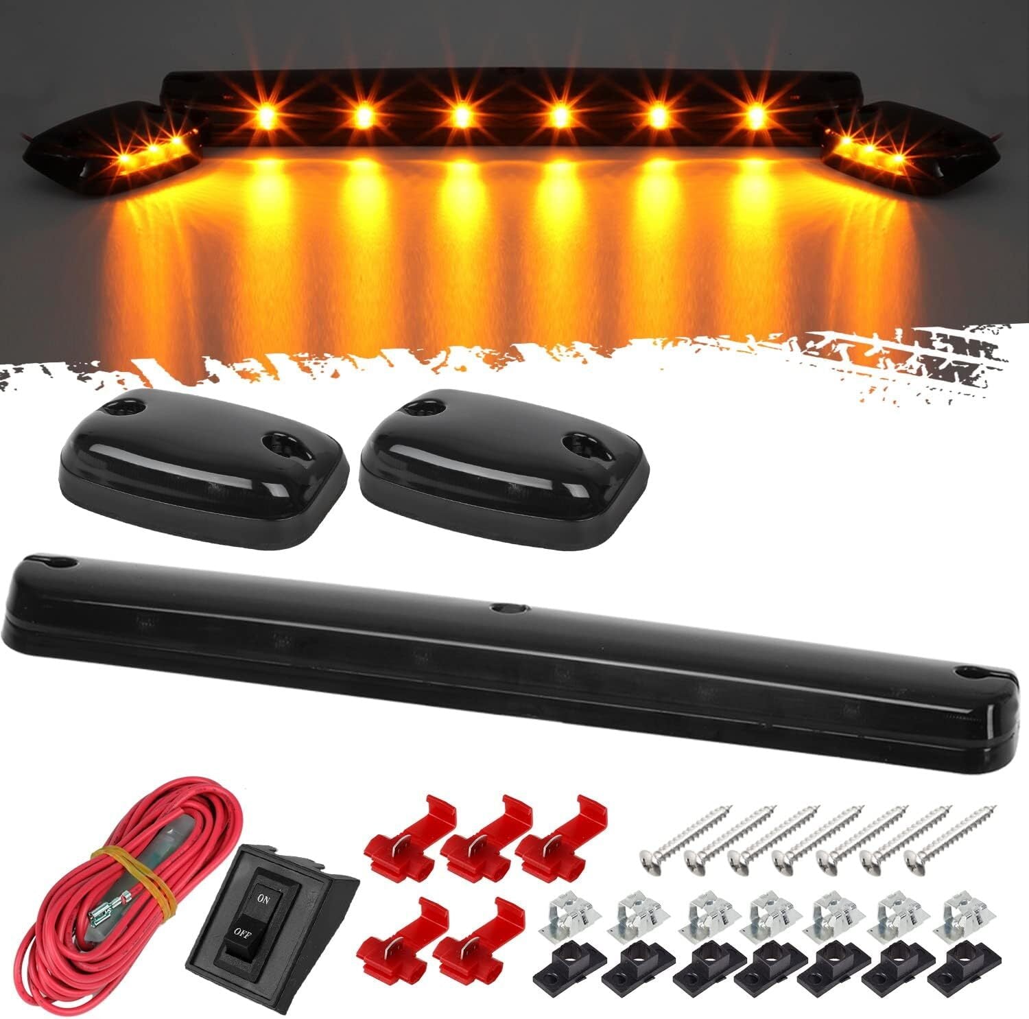 3x Smoke For 2007-2022 for Chevy Silverado 2500HD Cab Led LED Roof Top Running Light