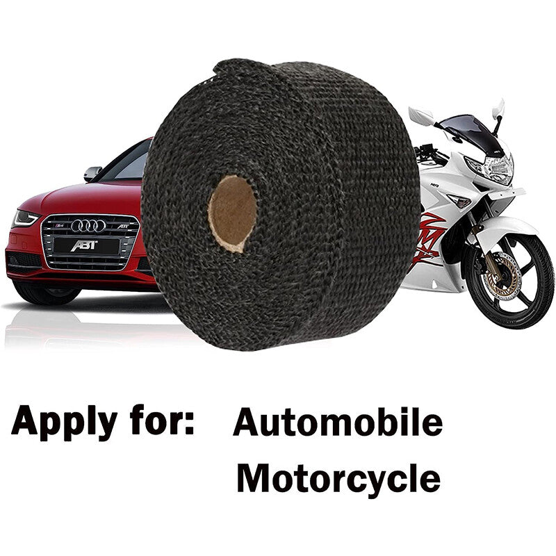 2-inch x 16.5-foot exhaust heat-wrapped fiberglass heat-resistant roller suitable for cars and motorcycles.