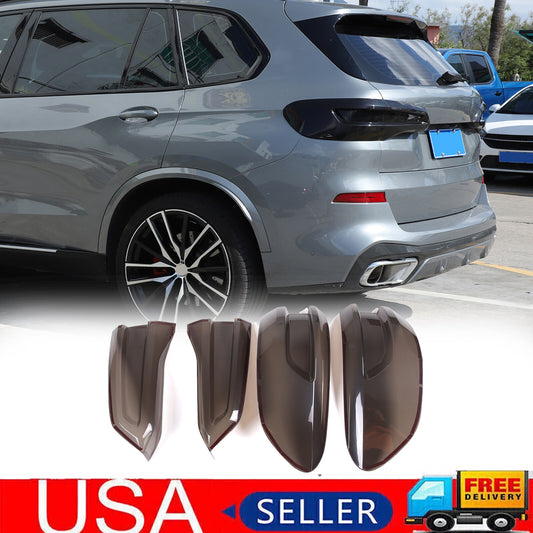 4-piece set of rear taillight cover trim in smoke black for BMW X5 (2019-23)