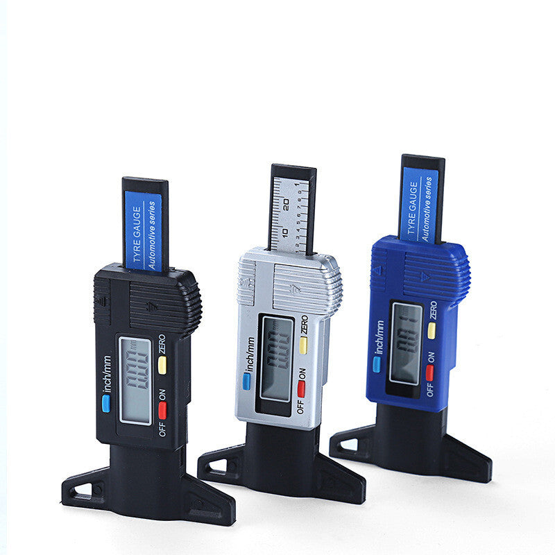 1xLCD Digital Tire Pedal Depth Gauge Caliper Tool Measurement Tester for Trucks and Cars