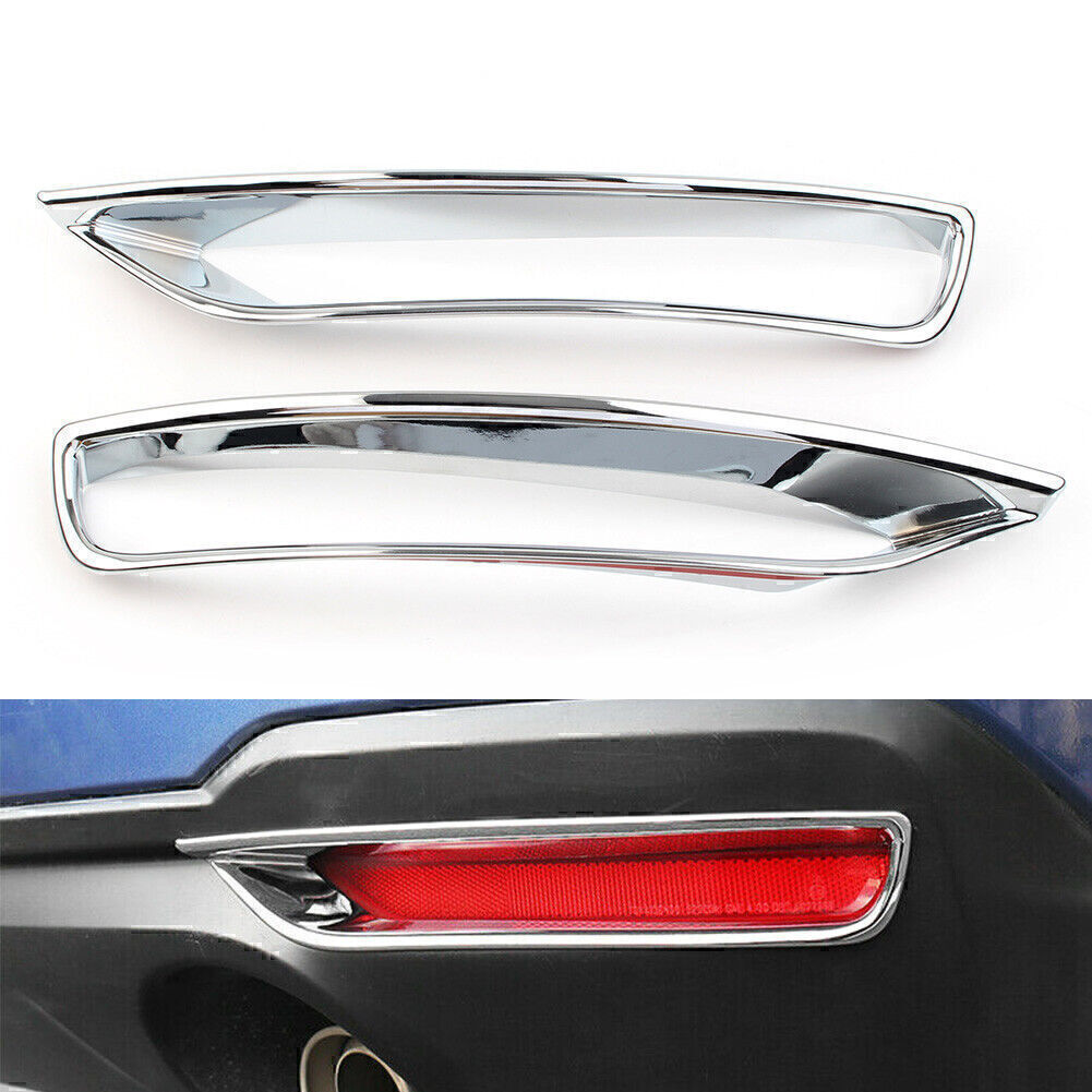 2X Chrome Car Rear Fog Lamp Cover Trim ABS for Subaru Forester 2013-2018 2014 15