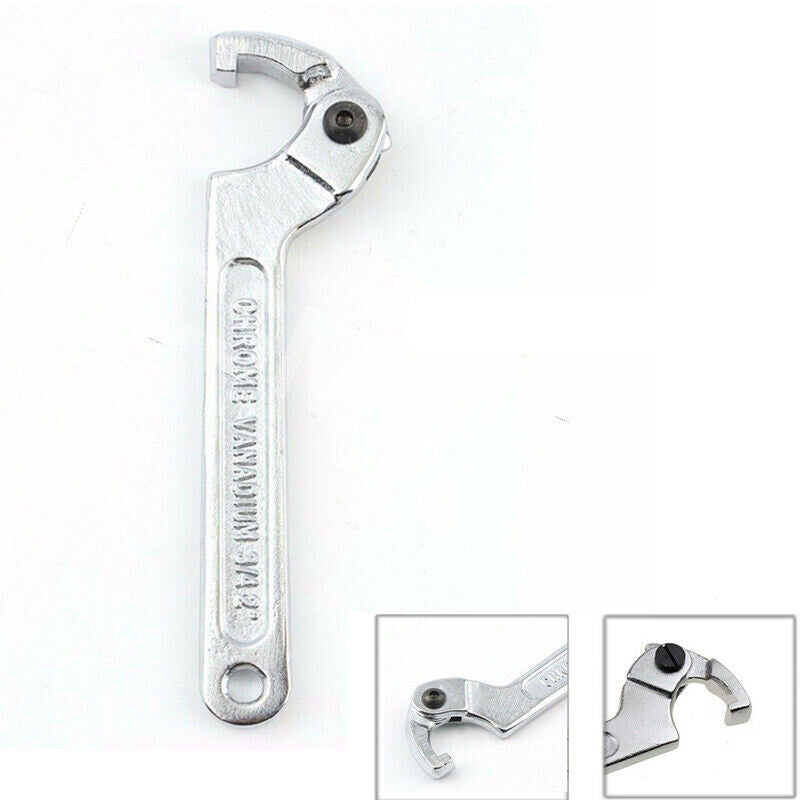 Adjustable Hook Wrench 19-51 mm C Round Spanner Tool Slotted Retaining Accessory