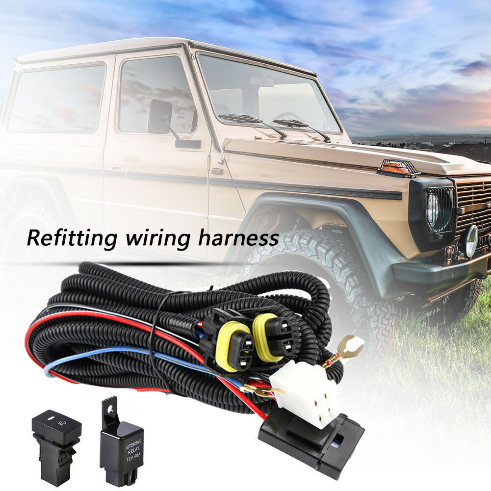 Wiring harness kit 40A 12V switching power supply H11 fog light kit for Ford Focus and for Acura