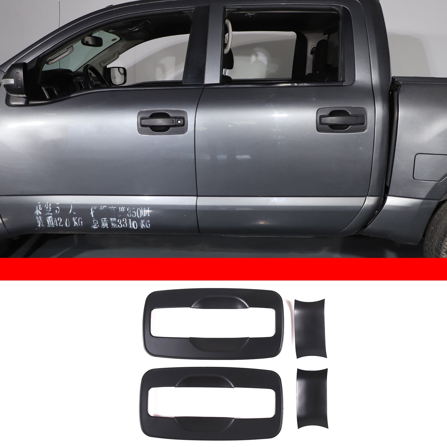 for 2016 - 2022 for Honda Pilot MATTE Black Door Handle Covers w/ Front Smartkey Kit- v