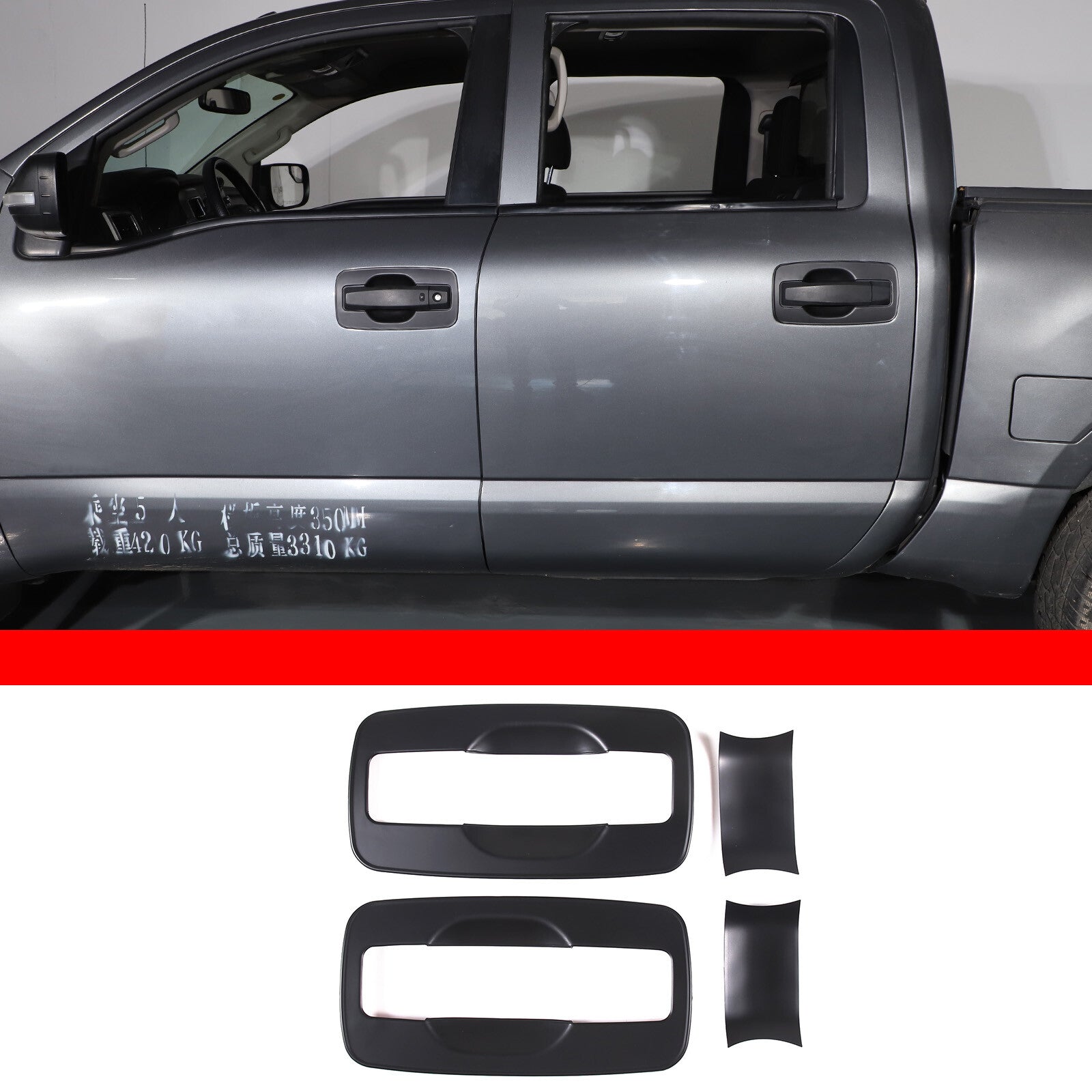 for 2016 - 2022 for Honda Pilot MATTE Black Door Handle Covers w/ Front Smartkey Kit- v