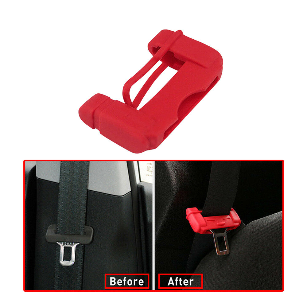 Car Safety Buckle Clip Red Anti-Scratch Cover Silicone Accessories Parts Red Q