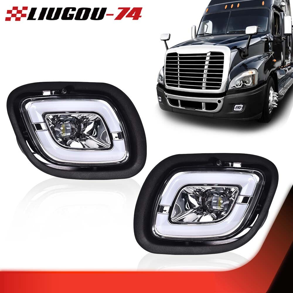 Suitable for 08-17 for Freightliner Cascadia LED fog lamp transparent/chrome LH+RH 1 pair- v