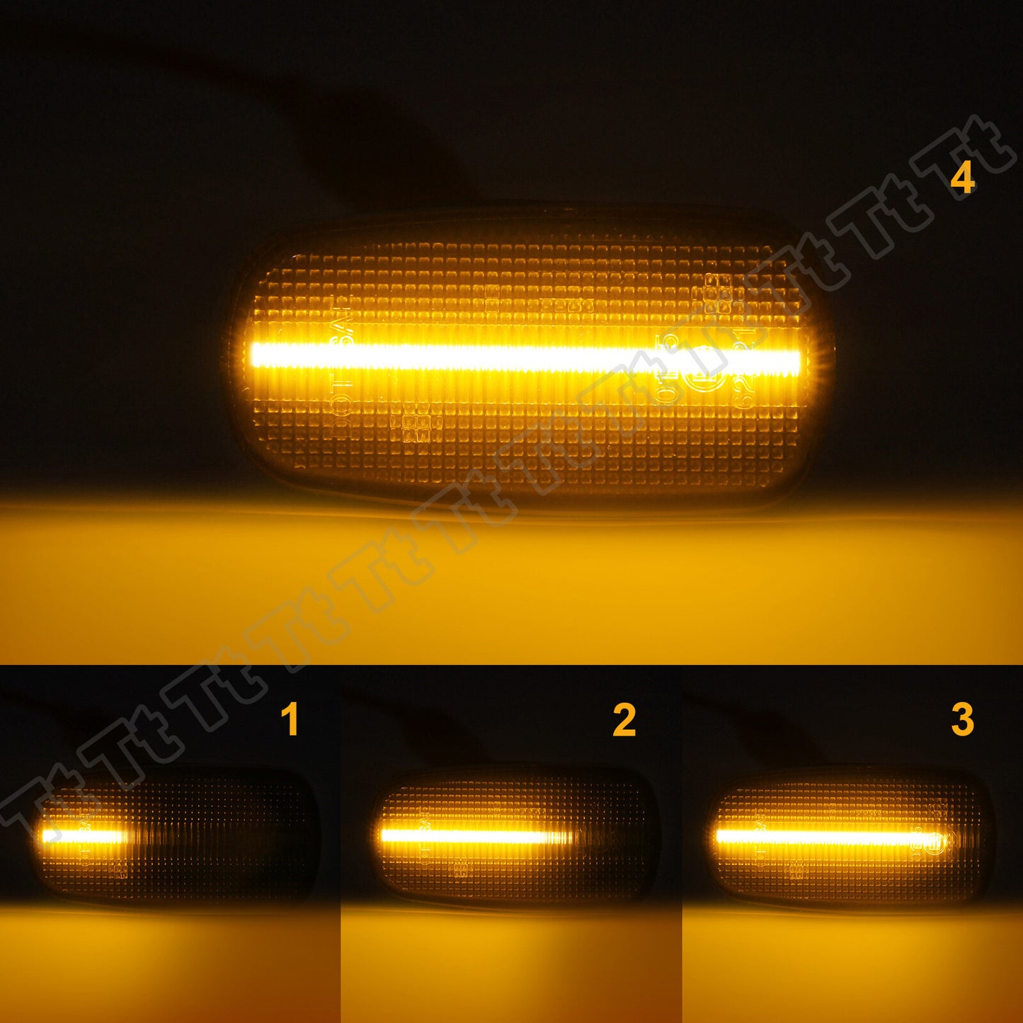 For 2003 - 2017 for Land Cruiser Sequential LED Fender Side Marker Lights Smoked - v