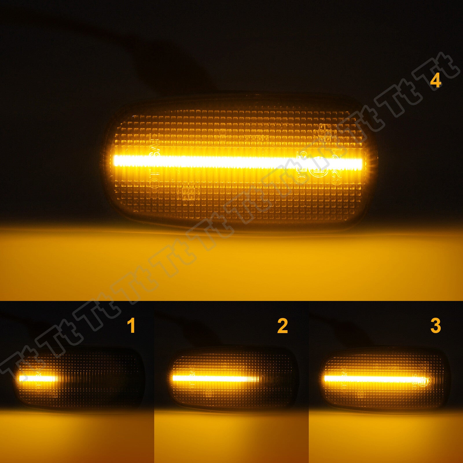 For 2003 - 2017 for Land Cruiser Sequential LED Fender Side Marker Lights Smoked - v