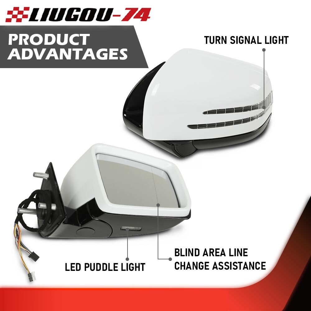 Suitable for 2005-2011 for Mercedes-Benz M GL-Class ML63 ML350, 2 white side door mirrors
