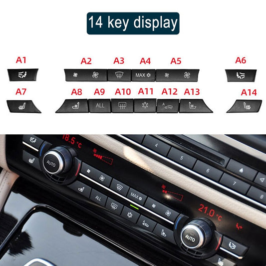 14 Button Key Caps Repair Kit A/C Heater Switch for BMW F07 F10 F11 61319313924