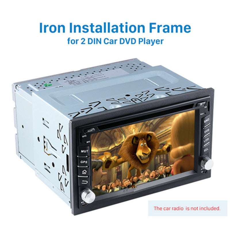 Silver Double 2-Din Car DVD Stereo Radio Dash Kit Installation Mounting Trim