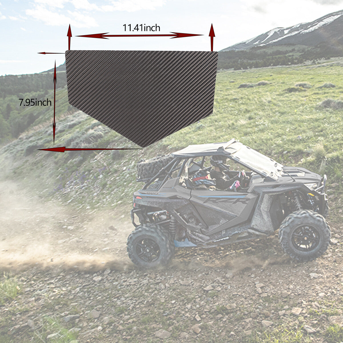 Carbon fiber passenger side storage box mat trim for Polaris RZR PRO XP Ultimate 2021+ - n