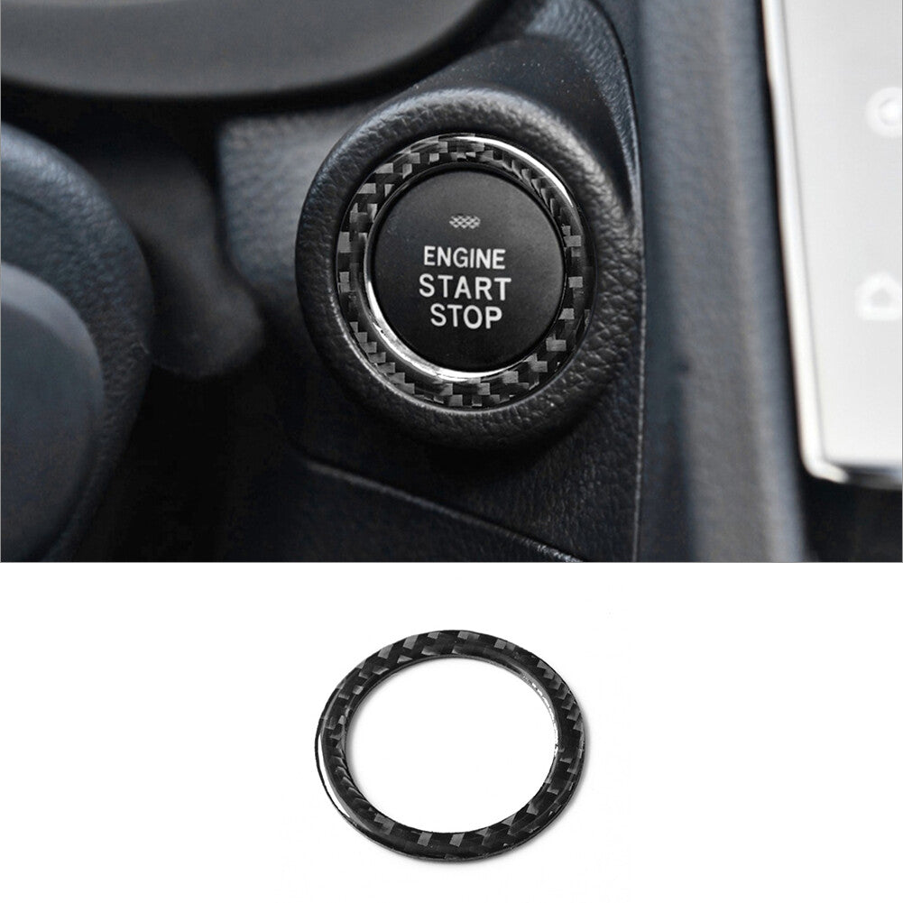 Carbon Fiber Ignition Button Ring Cover Trim for Subaru Forester 2013-2018