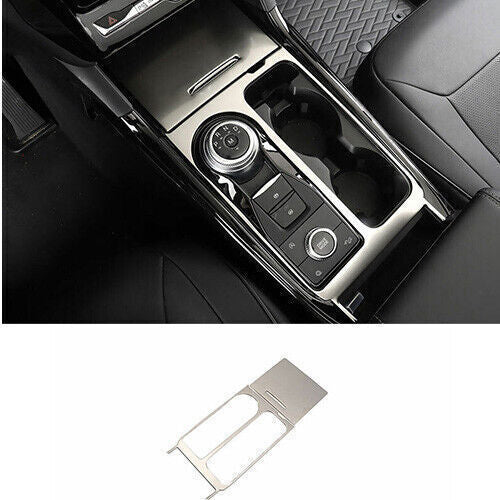 for Ford Explorer 2020-2024 Gearbox Panel Trim Center Console Silver Steel 1PCS