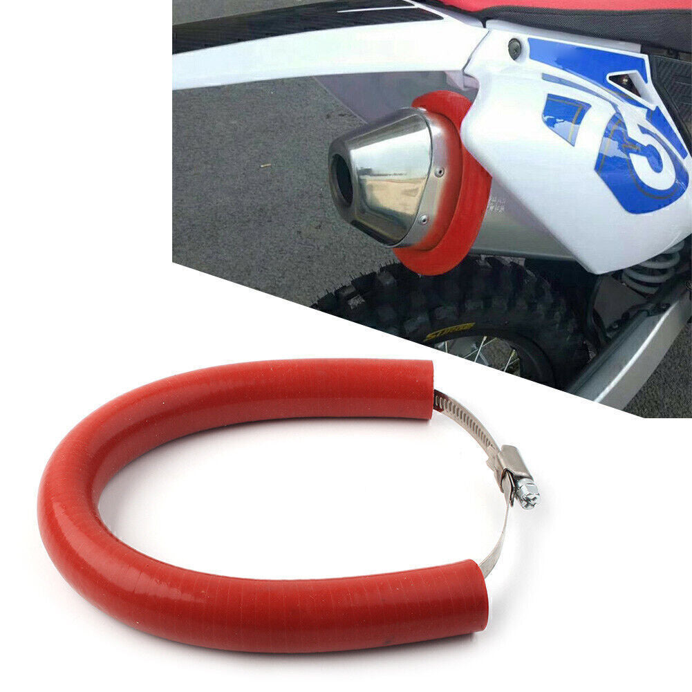 For Dirt Bike Exhaust Pipe Heat Shield Crash Protector Cover Guard Red Universal
