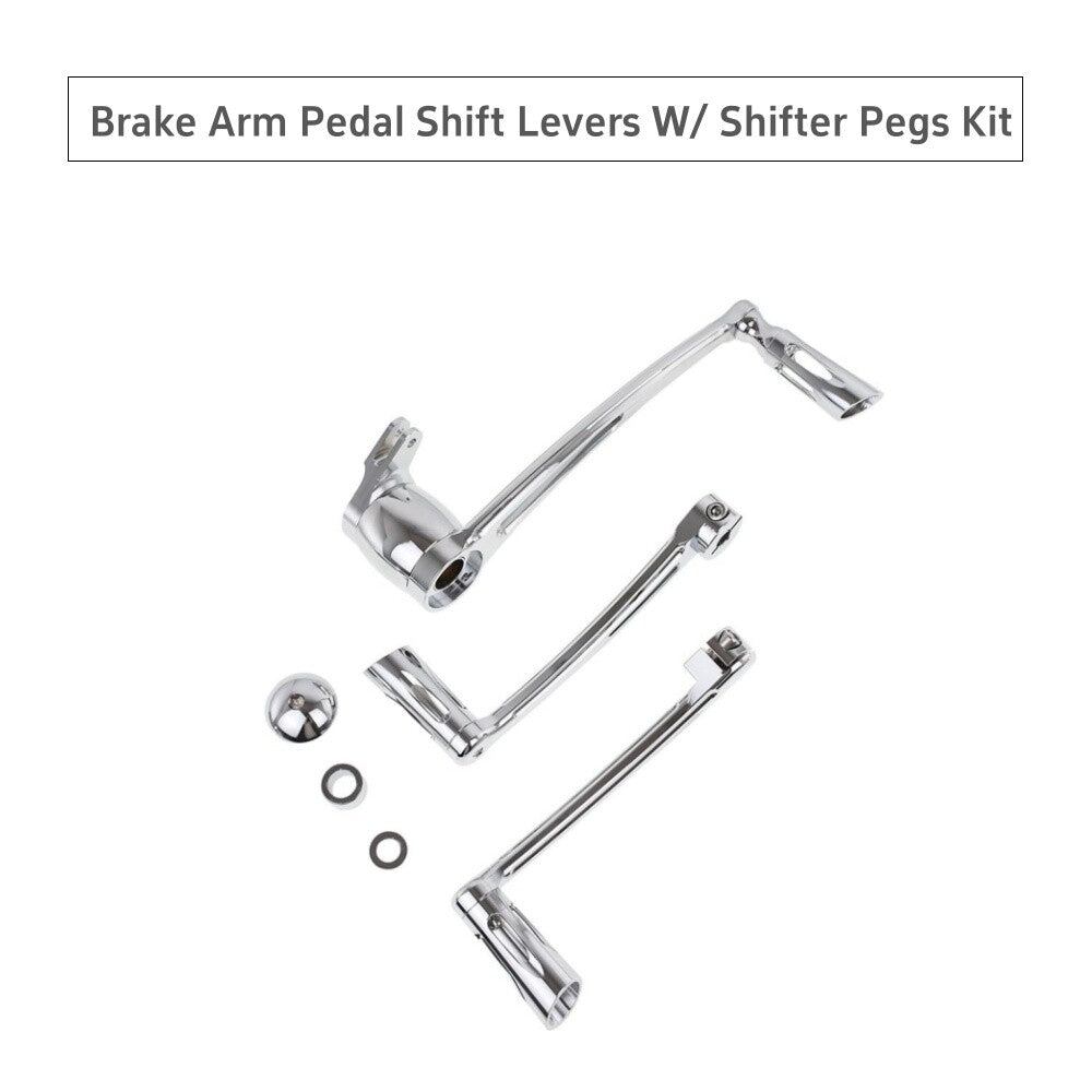 Chrome Brake Arm Pedal Kit Shift Lever w/ Shifter Pegs for Harley Touring 14-23