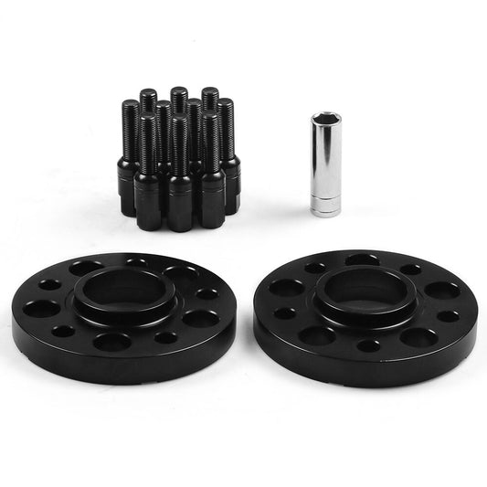 2Pcs 20mm 5x112 Hub Bore Wheel Spacer Kit for Audi Q5 SQ5 W/ Ball Bolts Black