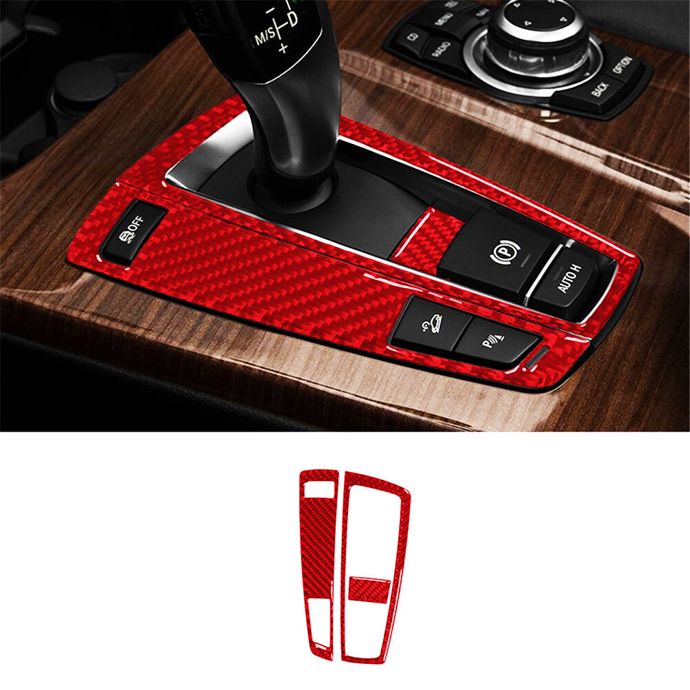 Red Carbon Fiber Central Climate Console Cover Trim for Subaru Forester 2009-13 v