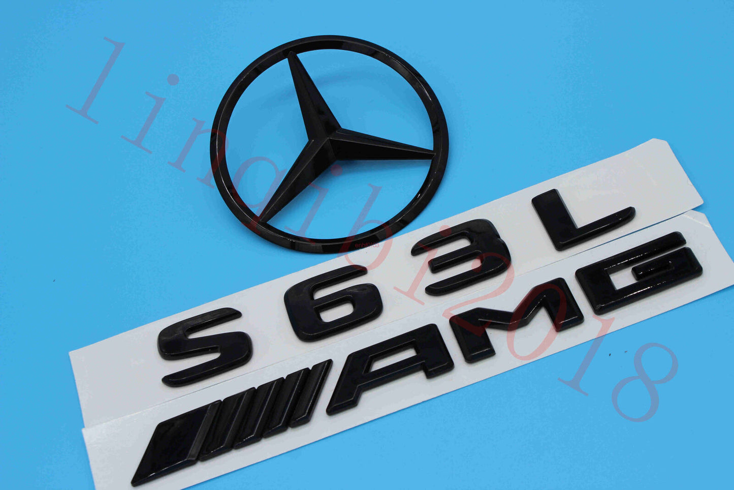 Gloss Black S63L AMG Trunk Logo Sticker Decal Emblem Badge Package for W221 S63L