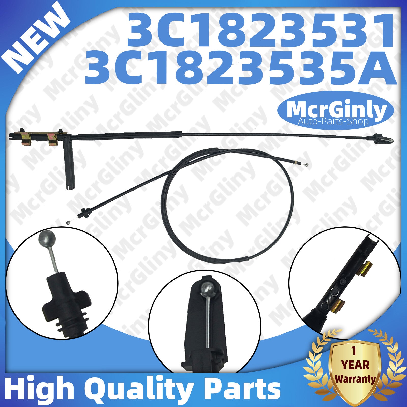Front and rear hood latch release cables are suitable for CC for Passat #3C1823531 #3C18235A- n