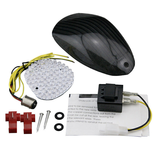 for Kawasaki MEANSTREAK 02-05 Smoke Rear Taillight Integrated Turn Signals Q