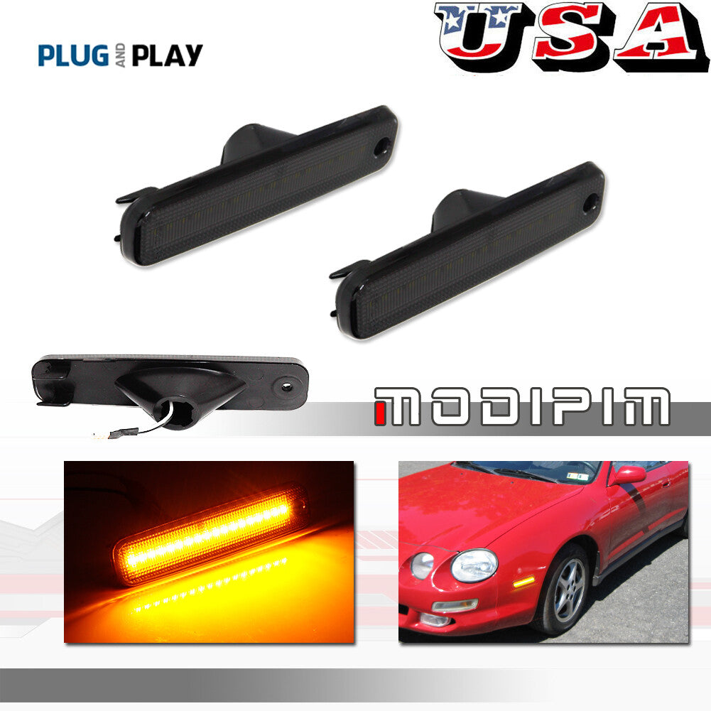 For 1994 - 1999 for Celica Smoked Amber Front Corner Side Marker Parking Lights - v