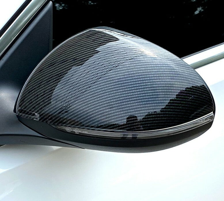 2-Piece Carbon Fiber Exterior Mirror Protective Cover for Mercedes-Benz C-Class 2021 W206