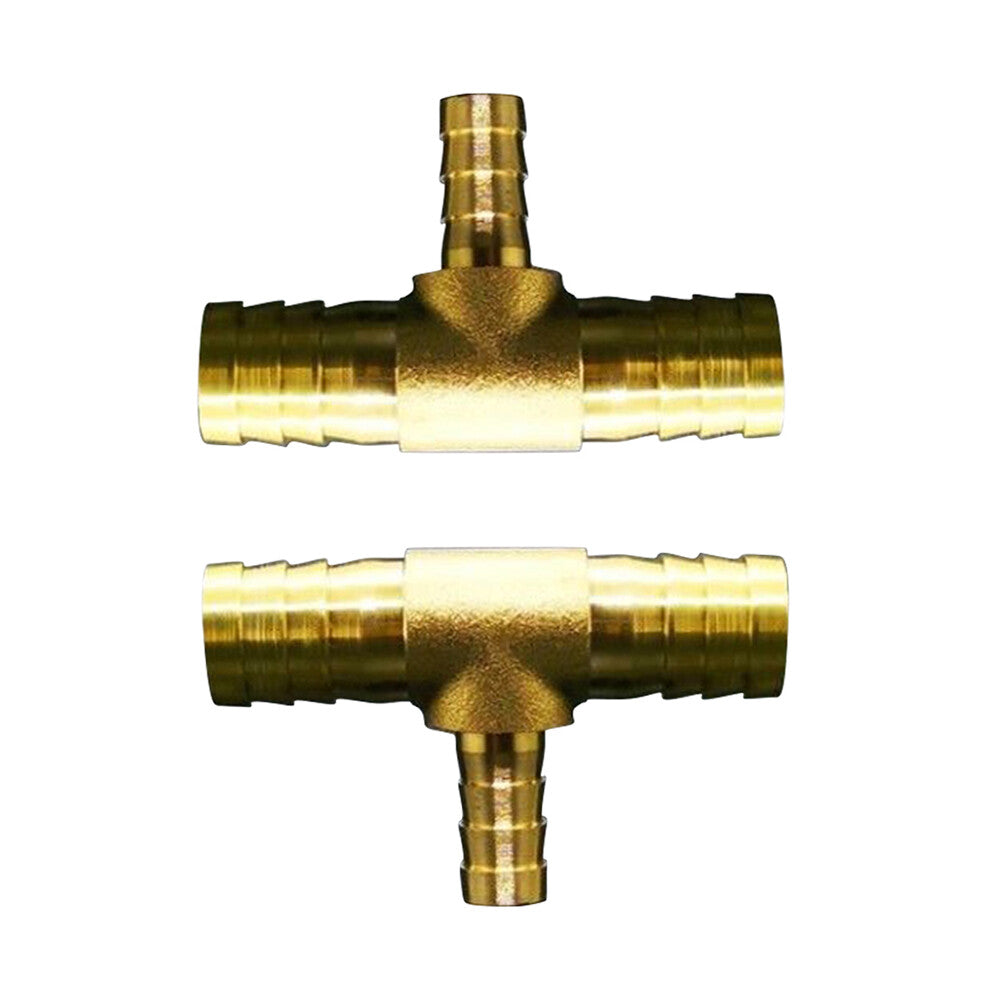 2PC Barbed Hose Fitting Fuel Connector Tee 3-Way Brass 161016mm 5/8 3/8 5/8 Q